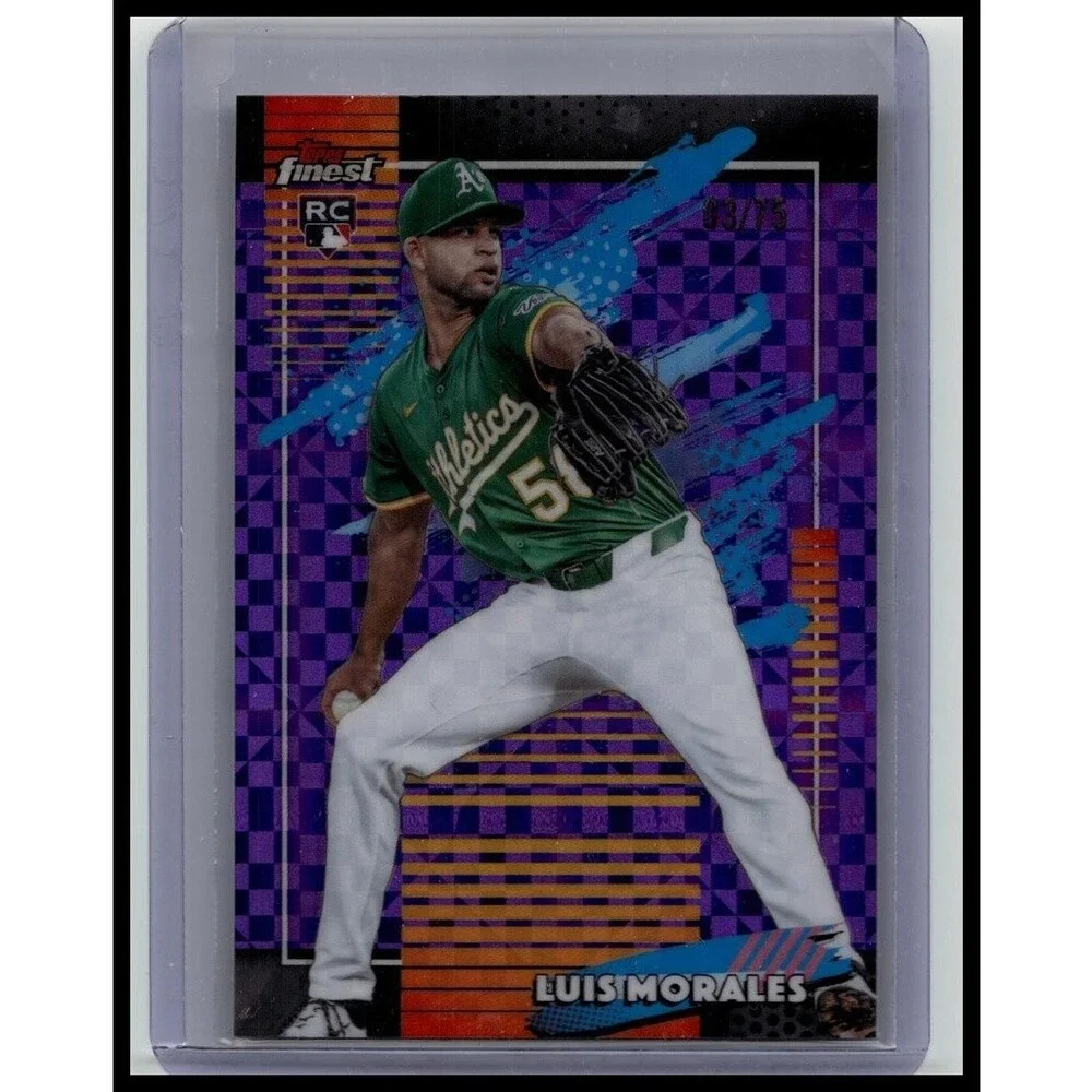 2026 Topps Finest Baseball#144 Luis Morales, Athletics RC Purple X-Fractor /75